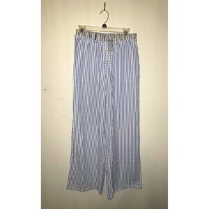 NWT Sincerely Jules Pajama Pants, Blue & White Elastic Waist Sz Medium, Long Leg